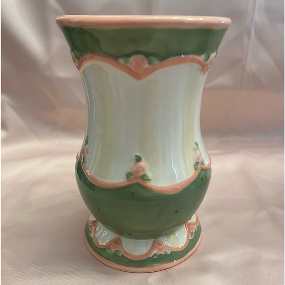 NWOT VTG  4 Gift Craft Mugs In Pink, Cream Green by Karla Dornacher Shabby Chic - Picture 2 of 12